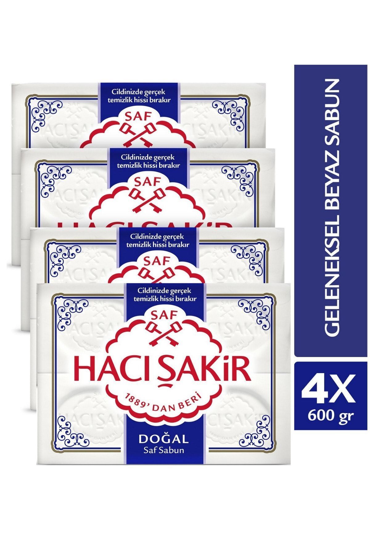 Hacı Şakir Kalıp Sabun 4'lü Doğal 600gr. X 4 Adet