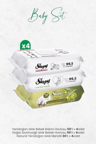 Sleepy Islak Bebek Bakım Havlusu Seti (640 Yaprak)