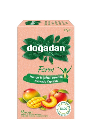 Doğadan Mango & Şeftali Avokado yapraklı 18 Poşet Çay, 27 g