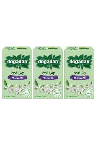 Doğadan Yeşil Çay Yaseminli 20'li Poşet x 3 adet