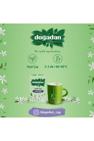 Doğadan Yeşil Çay Yaseminli 20'li Poşet x 3 adet