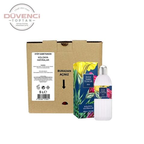 Eyüp Sabri Tuncer Hatıralar Kolonyası 5 Litre Dökme ve 400 ML Silindir Cam Şişe