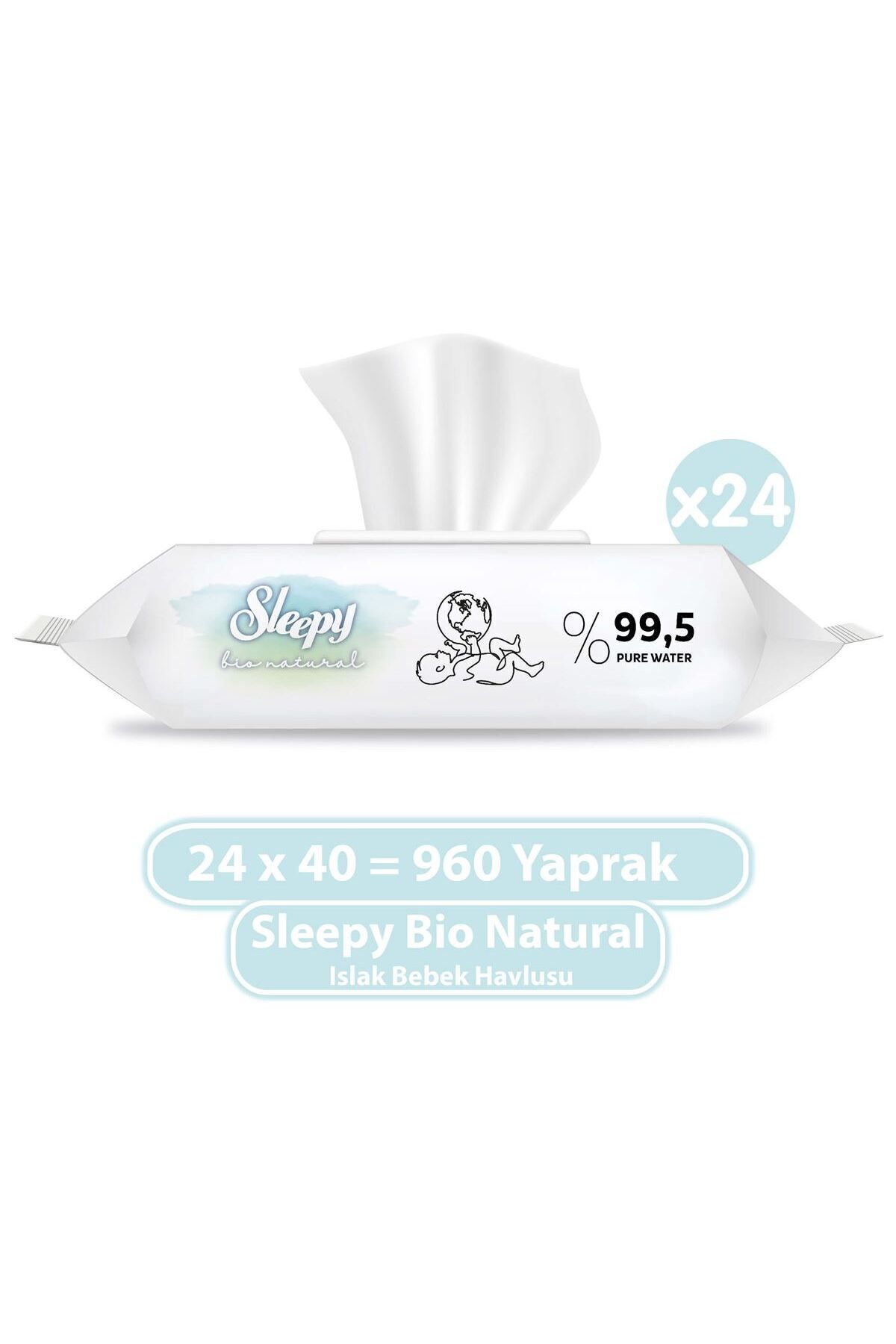 Sleepy Islak Mendil Bio Natural Yenidoğan 40x24 Adet